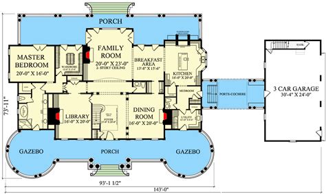 Luxury Georgian Home Plan With Library And Bonus Room Above Garage