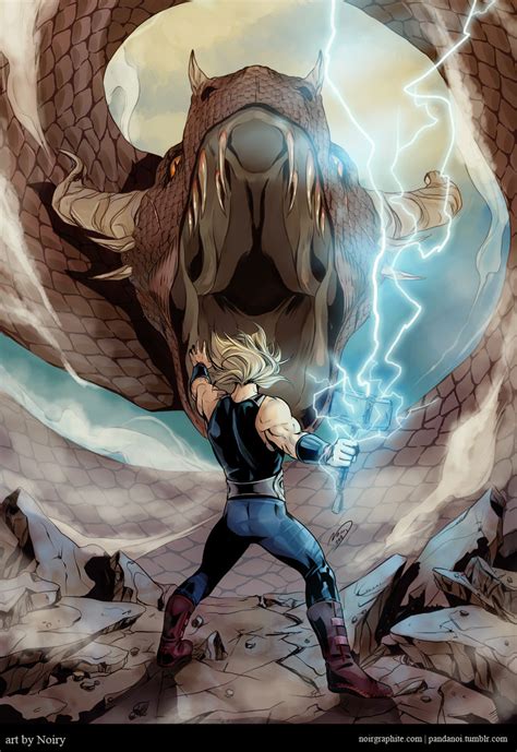 Thor Vs Jormungandr By Noiry On Deviantart