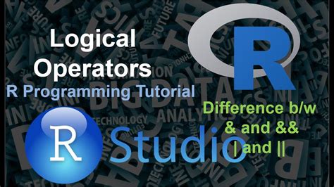 Logical Operators In R R Programming Tutorial Youtube