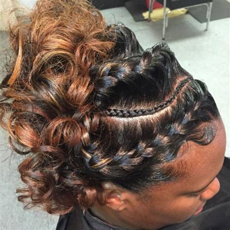 Black Curly Updo With Goddess Braids Two Goddess Braids Goddess Braids Updo Goddess Braid