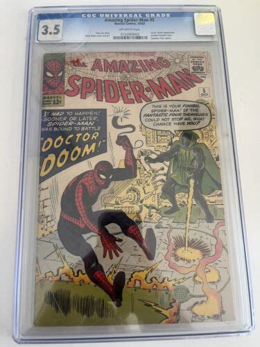 Amazing Spider Man 5 1963 Cgc 35 1st Doctor Doom Vs Spider Man Ebay