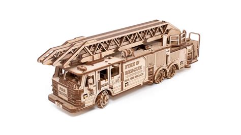 Fire Truck Ewa Store Eco Wood Art Mechanical Wooden 3d Puzzles