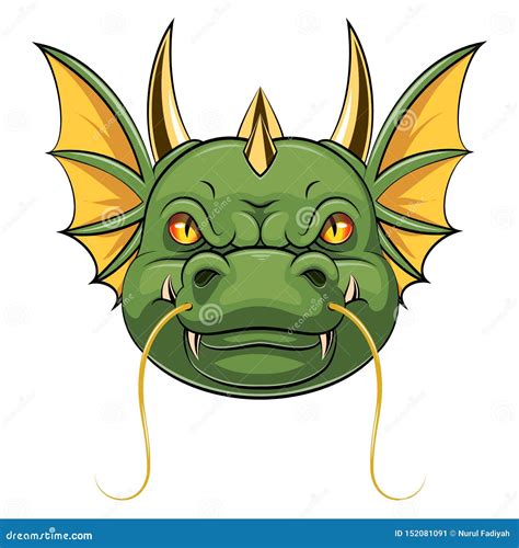 A Cartoon Head Of Dragon Mascot Stock Vector Illustration Of Tare