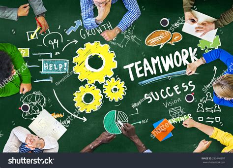 Teamwork Team Together Collaboration Meeting Brainstorming Stock Photo