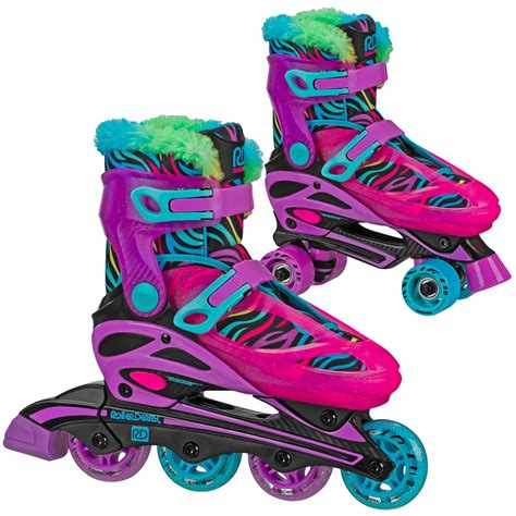 Sprinter Girl S 2 In 1 Quad Roller And Inline Skates Combo Neon Zebra