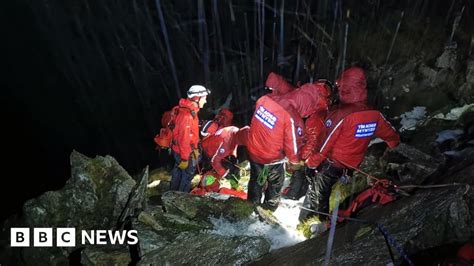 Snowdonia Climber Survives 650ft Fall And Four Others Rescued Bbc News