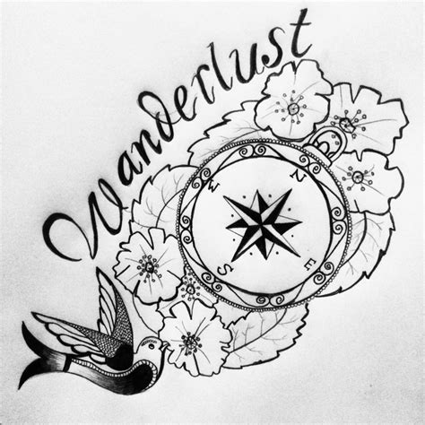Wanderlust The Desire To Travel The World Compass Tattoo Flash