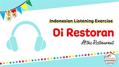 Learn To Speak Indonesian With Confidence At The Restaurant Youtube