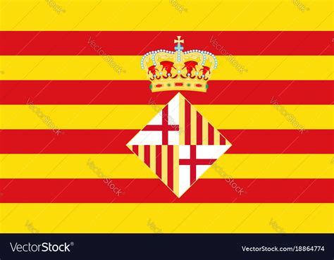 Flag Of Barcelona In Spain Royalty Free Vector Image