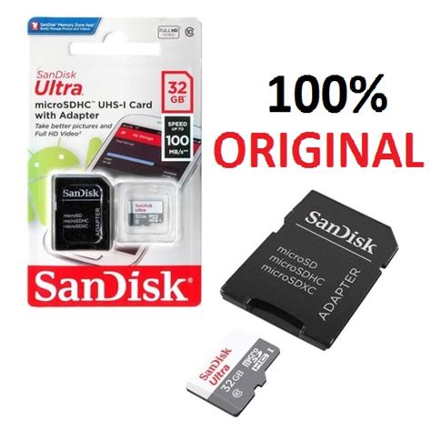 Cartão De Memoria 100 Original 32gb Sandisk Micro Sd Ultra Classe 10