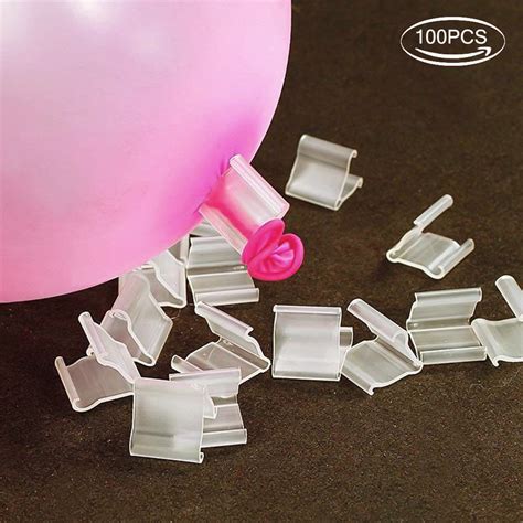 100 Clear Quick And Easy Balloon Clip Ties For Sealing Helium Gas Air