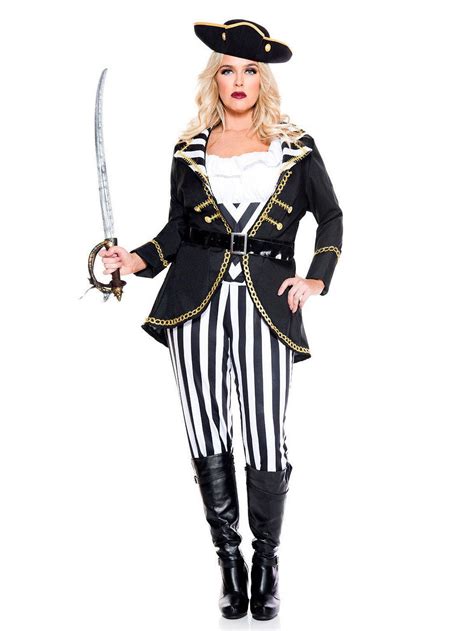 High Seas Pirate Captain Womens Sexy Plus Size Costume