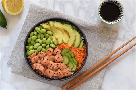 Salmon Poke Bowl With Edamame Easy Simple And Delicious Cooking