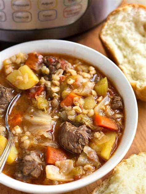 Beef Barley Vegetable Soup In The Instant Pot Story Simply Happy Foodie