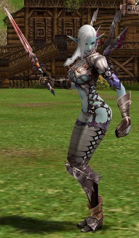 lineage 2 dark elf heavy doom armor guerreira fantasia personagens fantasias