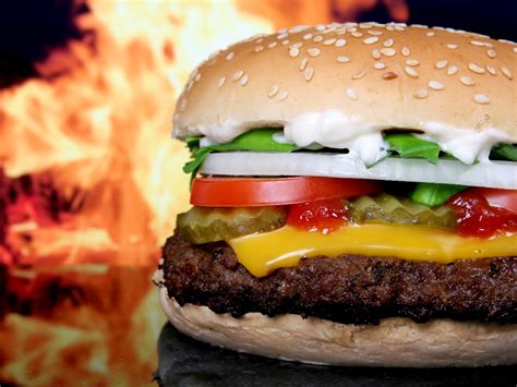 Delicious Hd Flaming Cheeseburger High Definition High Resolution Hd