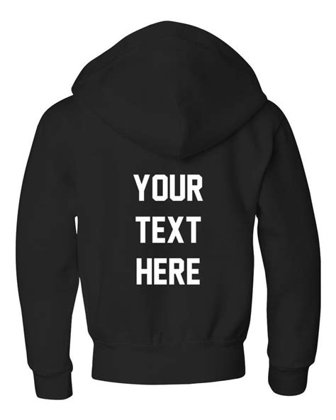 Custom Text Kids Zip Up Hoodie Unisex Hooded Etsy Personalized