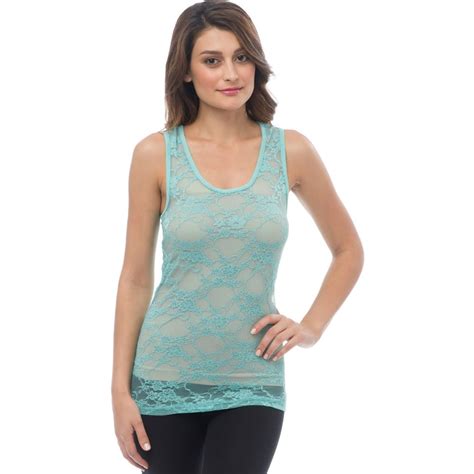 pacificplex sheer nylon lace racerback tank top