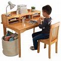 kidkraft avalon kids desk with hutch and chair in natural - 26707