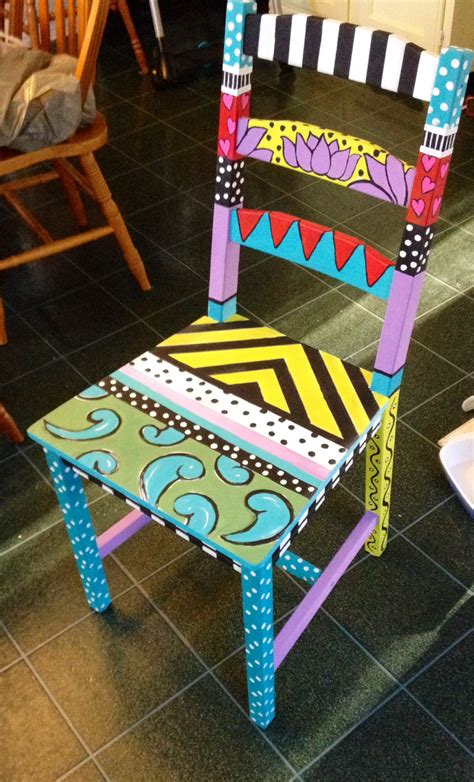 Painted Chair Whimsical Painted Furniture Colorful Furniture