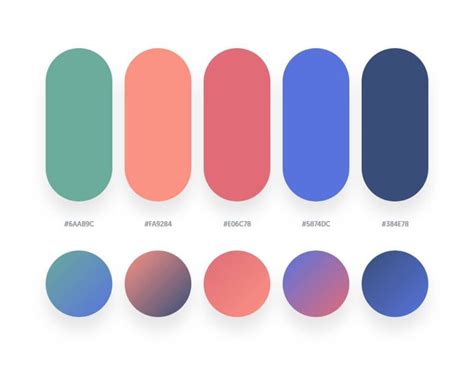 32 Beautiful Color Palettes With Their Corresponding Gradient Palettes