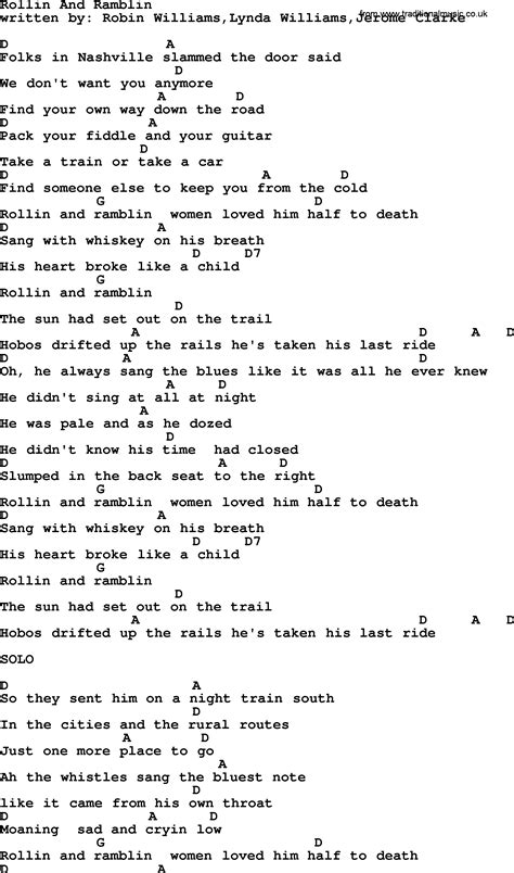 Emmylou Harris Song Rollin And Ramblin Lyrics And Chords