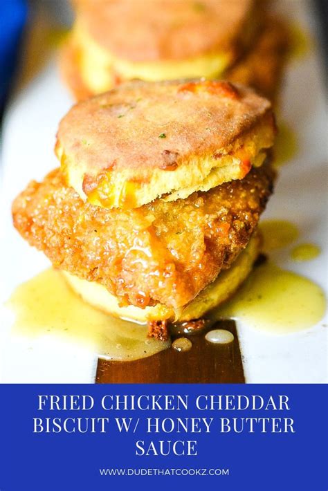 A Classic Combination Of Crispy Fried Chicken And Cheddar Biscuit