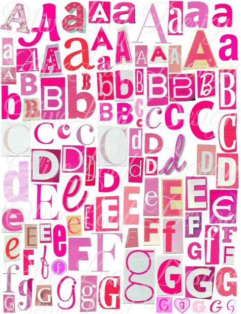 Pink Printable Digital Alphabet A To Z Symbols And Numbers Valentine