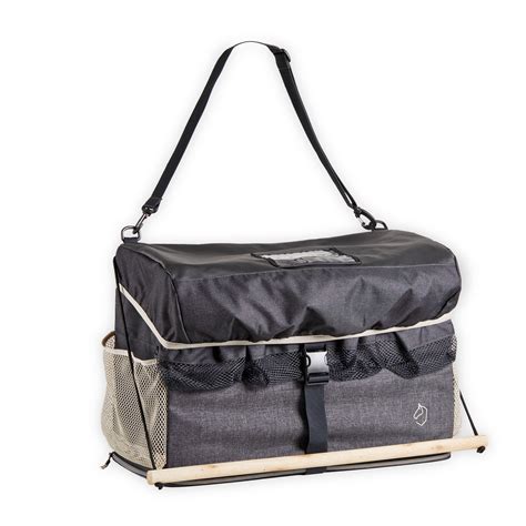 All In Horse Riding 50l Stall Bag Grey And Camel Fouganza Decathlon