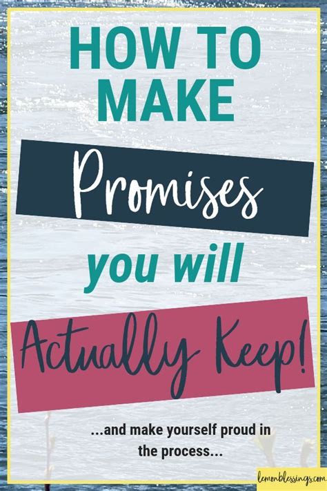 How To Make A Promise That Youll Keep Promise Self Care Activities