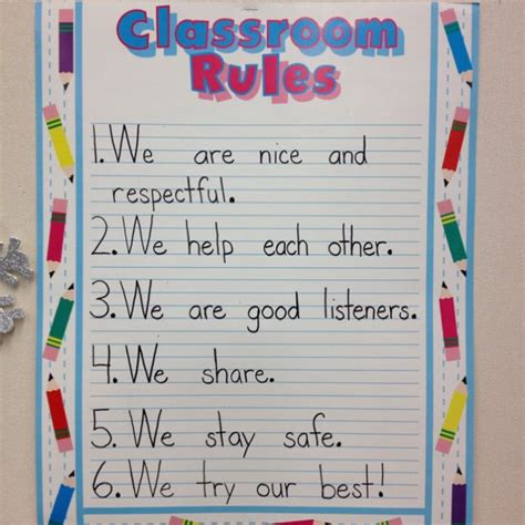 This Is A List Of First Grade Classroom Rules That I