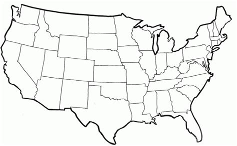 Unlabled Map Of The United States Kaleb Watson