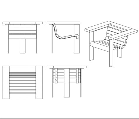 Garden Wooden Rest Chair Cad Block Design Dwg File Cadbull