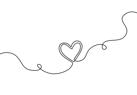 Continuous Line Drawing Of Heart One Hand Drawn Sketch Vector