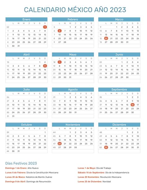 Calendario 2023 Dias Festivos Oficiales De Mexico Imagesee
