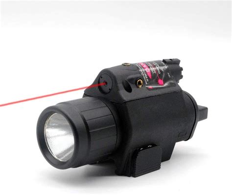 Trirock Led Red Laser Flashlight Torch Light Combo With Pressure Switch