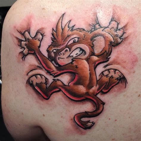Monkey Shoulder Tattoo Monkey Tattoos Back Tattoo Back Tattoos