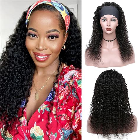 Headband Wigs Human Hair Deep Wave Brazilian Human Hair Wig Deep Wave Headband Aliexpress