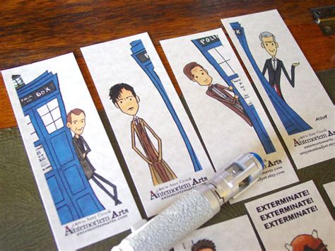 8 Doctor Who Bookmarks Nine Ten Eleven Twelve Tardis Captain Etsy