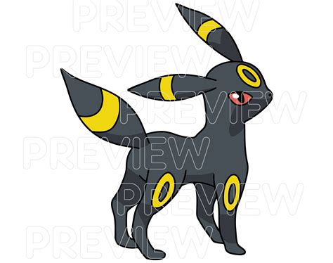Vector Umbreon Pokemon In Svg Png Dxf Eps Pdf Format Instant Etsy