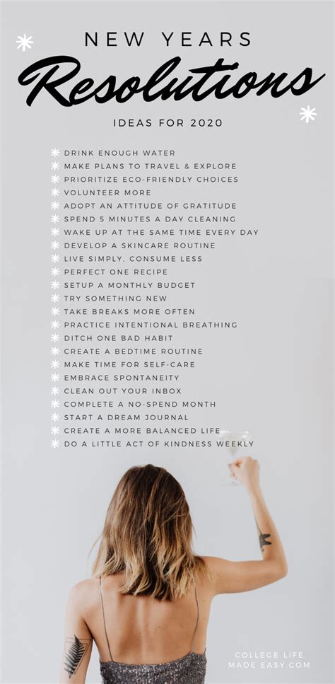 Discover small, meaningful, and (most importantly) doable goals for the upcoming year. 70 Truly Good New Year's Resolutions (Ideas List for 2020)