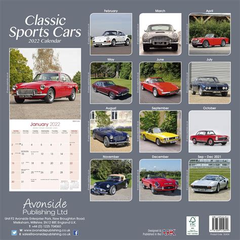 Classic Sports Cars Calendar Vehicle Calendars Pet Prints Inc