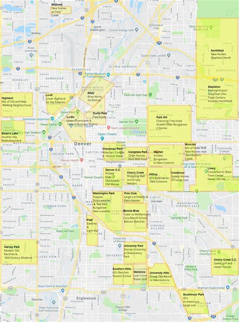 Interactive Denver Neighborhoods Map City Sheek To Quiet Residential