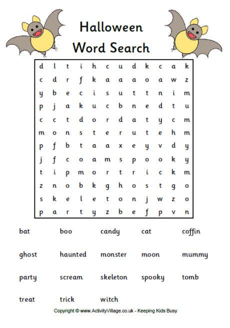 Halloween Word Search Printable Pdf Word Search Printable Free For