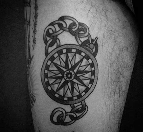 40 Traditional Compass Tattoo Designs For Men Old School Ideas