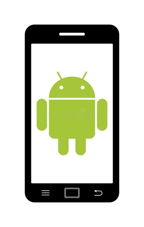 Mobile With Android Robot Icon Editorial Stock Image Illustration Of