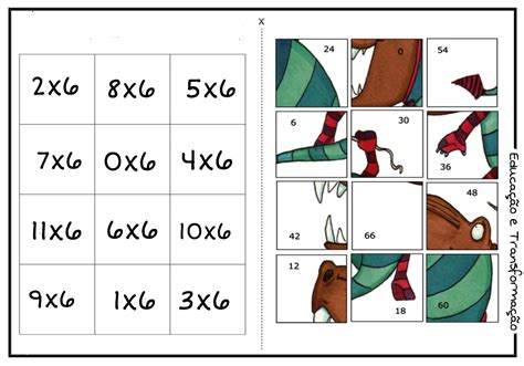 MultiplicaÇÃo Quebra CabeÇa Da Tabuada 5f7