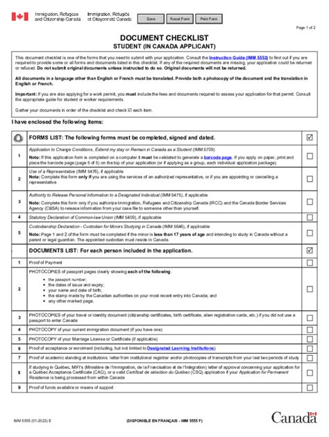 Canada Student Document Checklist Fill Out And Sign Online Dochub
