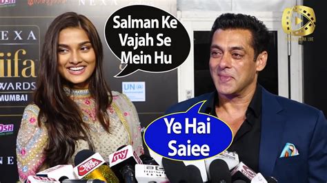 Salman Khan With Saiee Manjrekar At Iifa Awards 2019 Indiancinema Live Youtube