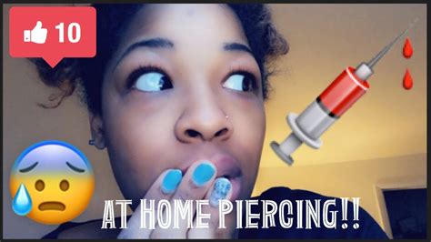 Diy Piercing My Nose At Home 😧 Youtube